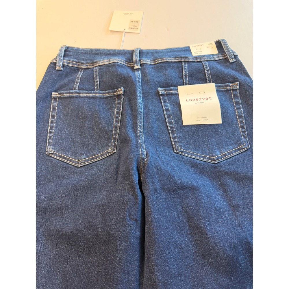 Lovervet by Vervet High Rise Wide Leg Jeans Dark Wash Size 31/13 - Picture 5 of 7
